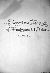 Slægten Munch af Munkegaard i Ibsker - af K Thorsen 1935 1